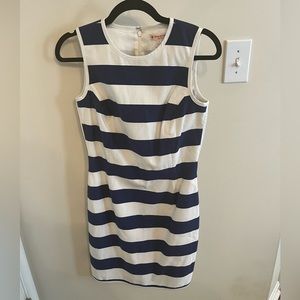 NWT Brooks Brothers dress white and navy blue striped size 2